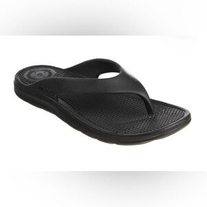 NWT Totes Everywhere Men's Black Flip Flop Thong Sandals 10